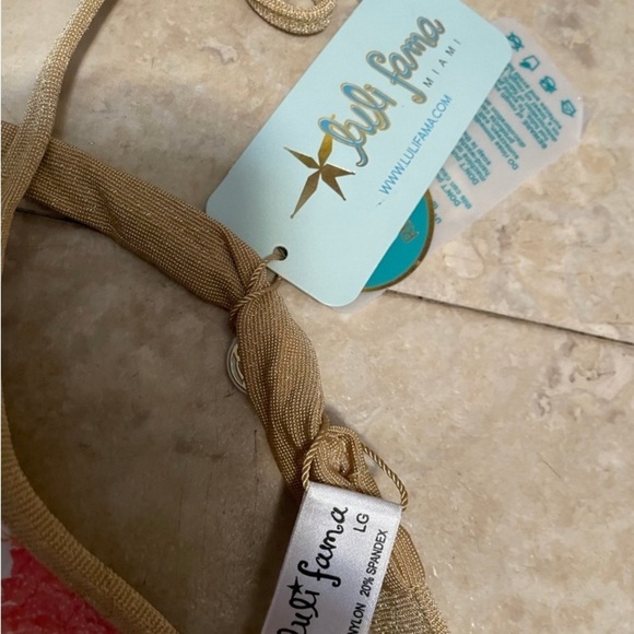 Luli Fama Women's Reversible Bikini Halter Top size L NWT - Picture 8 of 10